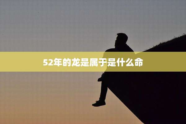 52年的龙是属于是什么命