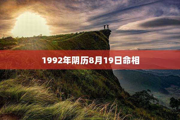 1992年阴历8月19日命相
