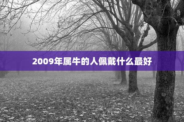 2009年属牛的人佩戴什么最好