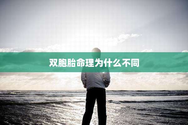 双胞胎命理为什么不同
