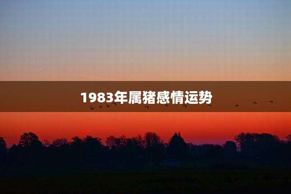 1983年属猪感情运势