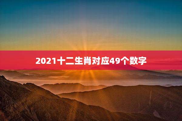 2021十二生肖对应49个数字