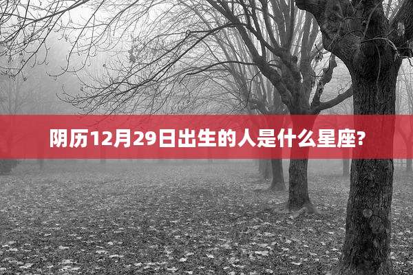 阴历12月29日出生的人是什么星座?