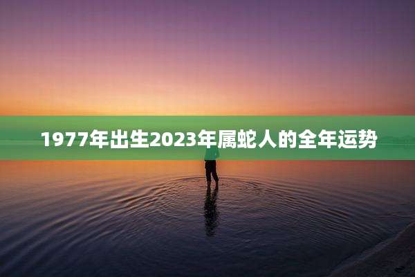 1977年出生2023年属蛇人的全年运势