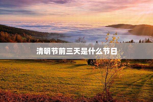 清明节前三天是什么节日