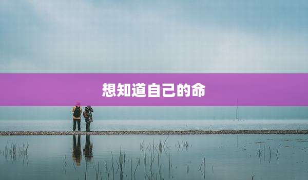 想知道自己的命