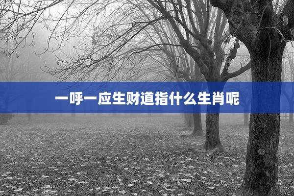 一呼一应生财道指什么生肖呢