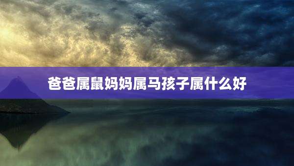 爸爸属鼠妈妈属马孩子属什么好