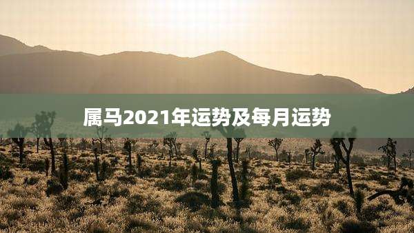 属马2021年运势及每月运势