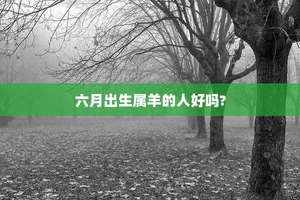 六月出生属羊的人好吗?