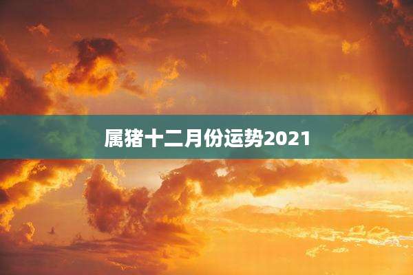属猪十二月份运势2021