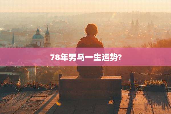 78年男马一生运势?