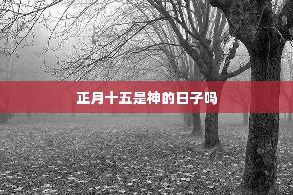 正月十五是神的日子吗
