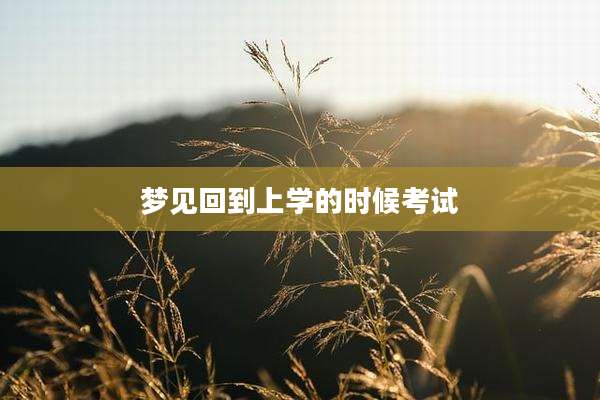 梦见回到上学的时候考试