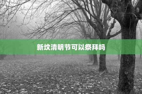 新坟清明节可以祭拜吗