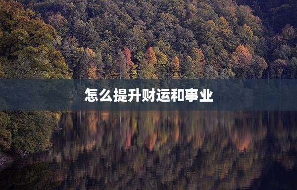 怎么提升财运和事业