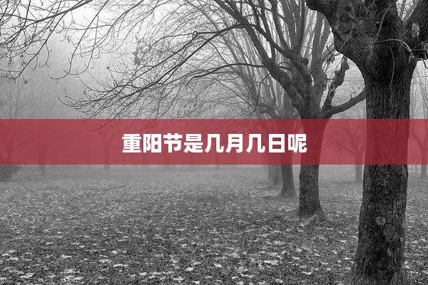 重阳节是几月几日呢