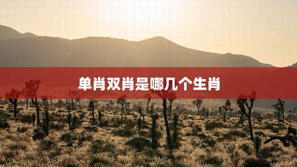 单肖双肖是哪几个生肖