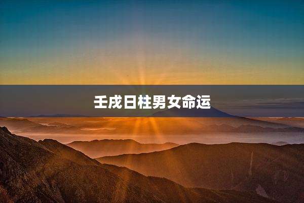 壬戌日柱男女命运
