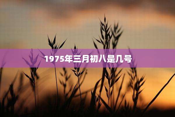 1975年三月初八是几号