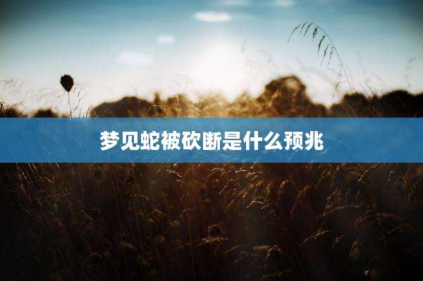 梦见蛇被砍断是什么预兆
