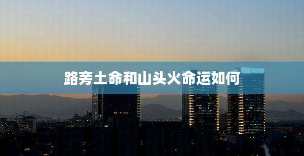 路旁土命和山头火命运如何