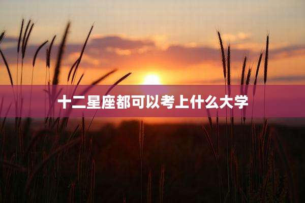 十二星座都可以考上什么大学