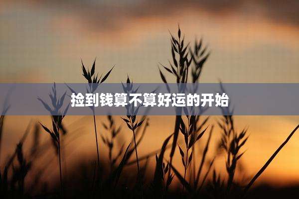 捡到钱算不算好运的开始