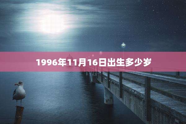 1996年11月16日出生多少岁