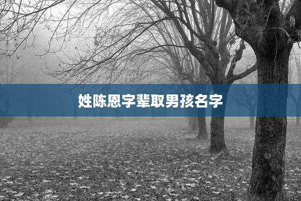 姓陈恩字辈取男孩名字