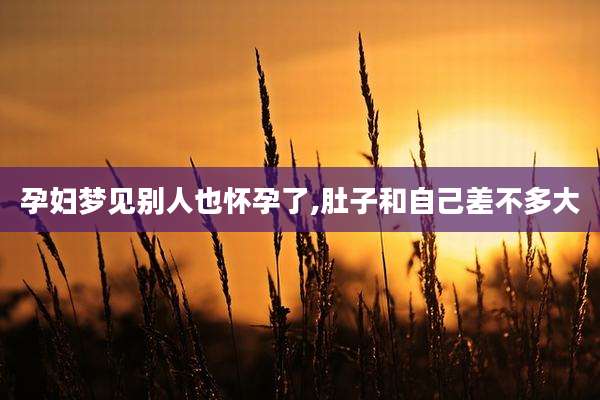 孕妇梦见别人也怀孕了,肚子和自己差不多大
