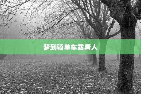 梦到骑单车载着人
