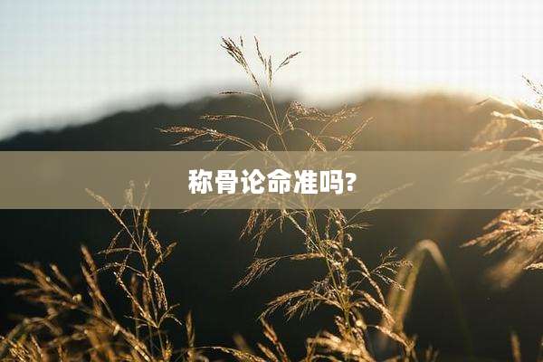 称骨论命准吗?