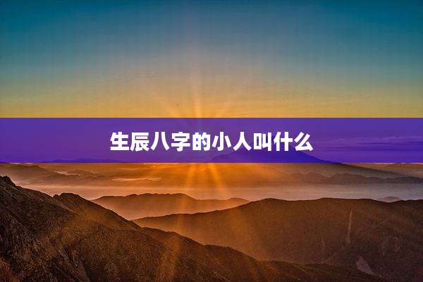 生辰八字的小人叫什么