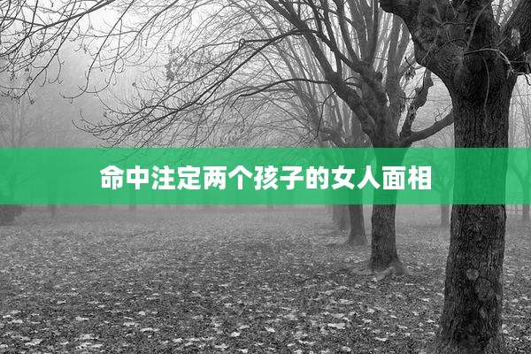 命中注定两个孩子的女人面相