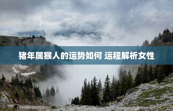 猪年属猴人的运势如何 运程解析女性