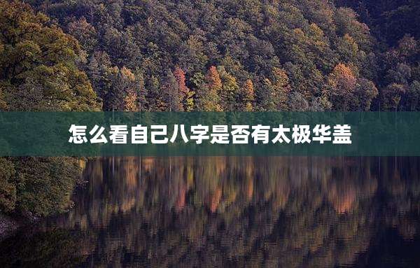 怎么看自己八字是否有太极华盖