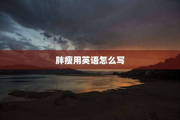 胖瘦用英语怎么写