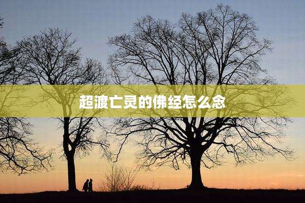 超渡亡灵的佛经怎么念