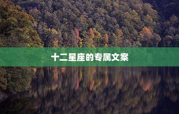 十二星座的专属文案