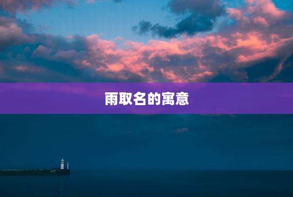 雨取名的寓意