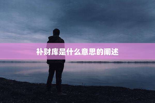 补财库是什么意思的阐述