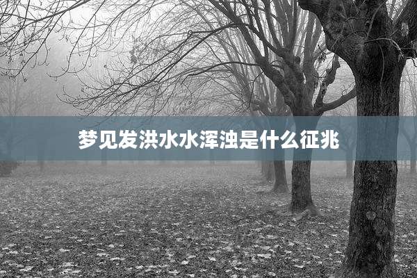 梦见发洪水水浑浊是什么征兆