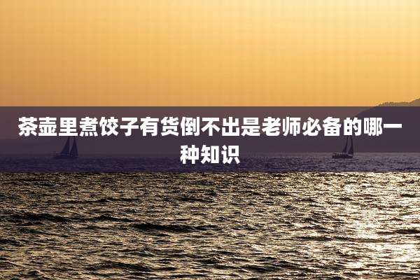 茶壶里煮饺子有货倒不出是老师必备的哪一种知识