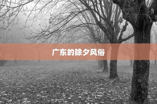 广东的除夕风俗