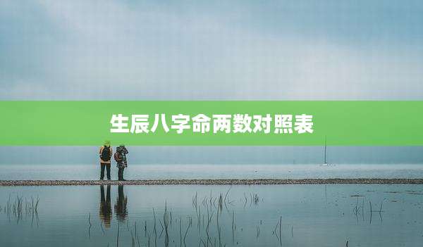 生辰八字命两数对照表