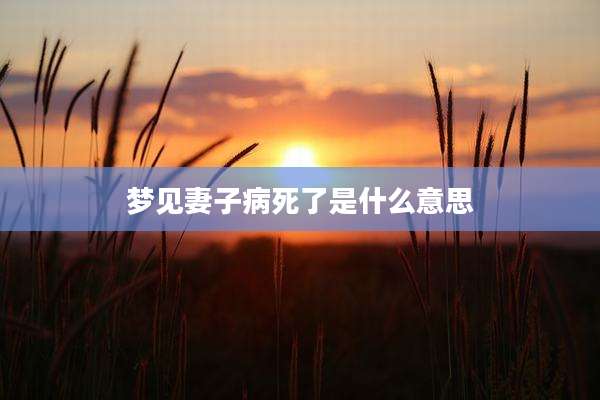 梦见妻子病死了是什么意思