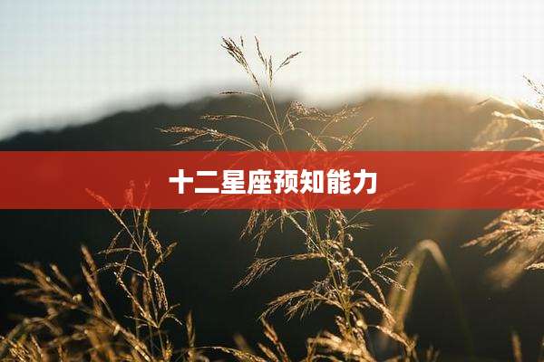十二星座预知能力