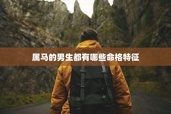 属马的男生都有哪些命格特征