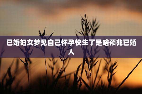 已婚妇女梦见自己怀孕快生了是啥预兆已婚人